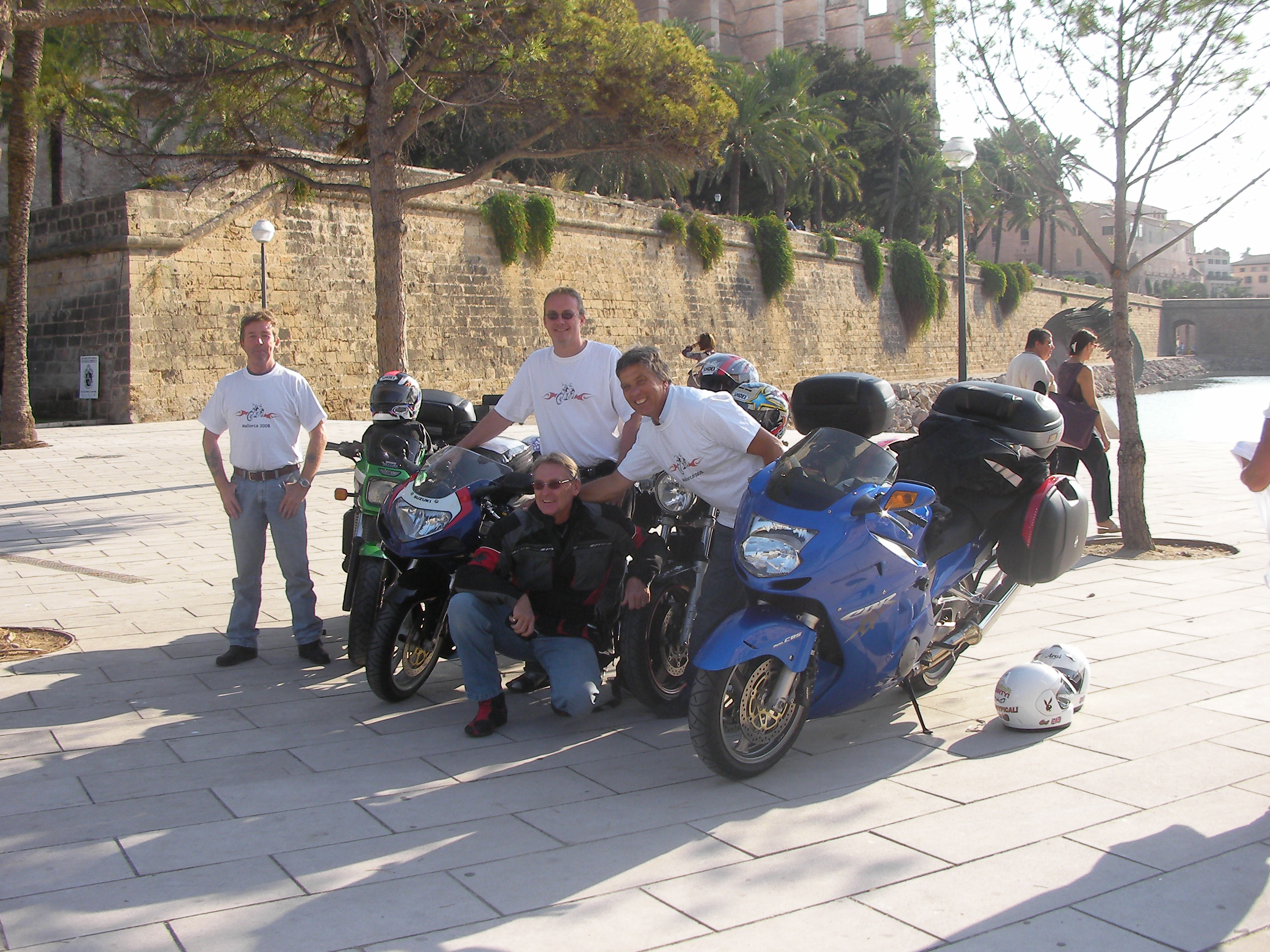 Motorcycles outside the cathederal in Palma Mallorca.